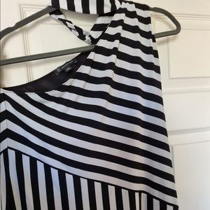 INC one shoulder with neck collar striped top. Size XL.